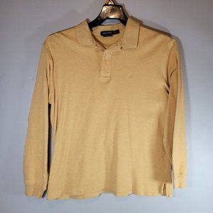Nautica Mens Polo - Long Sleeve - Size Small - Yellow - 2 Buttons